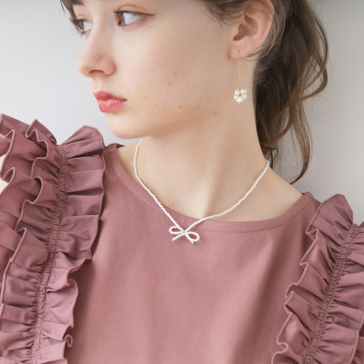 クチュールブローチ(Couture Brooch)のリボンビーズネックレス ネックレス