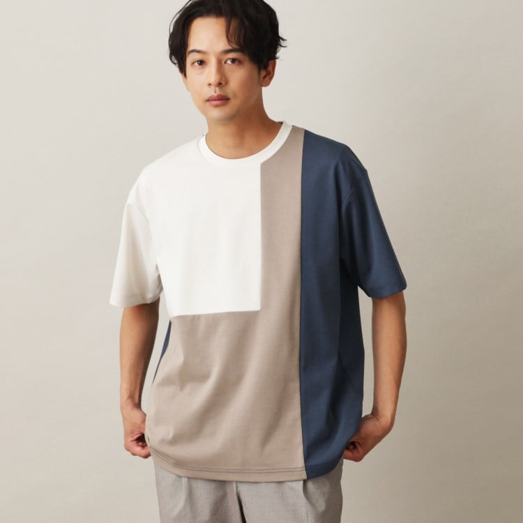 ザ ショップ ティーケー（メンズ）(THE SHOP TK(Men))のポンチパネル半袖Tシャツ