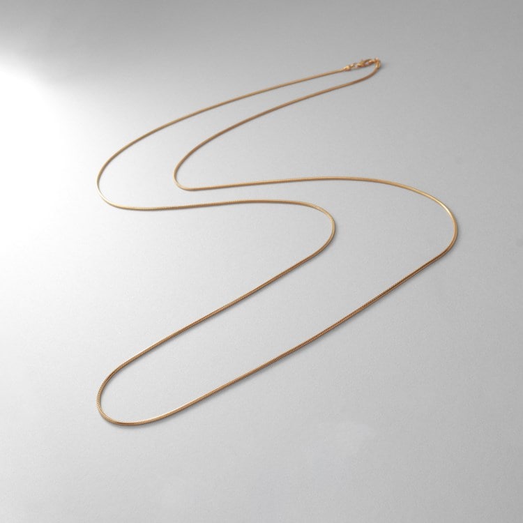 ココシュニック オンキッチュ(COCOSHNIK ONKITSCH)のシルバー デザインチェーン スネークネックレス（90cm） GP ネックレス