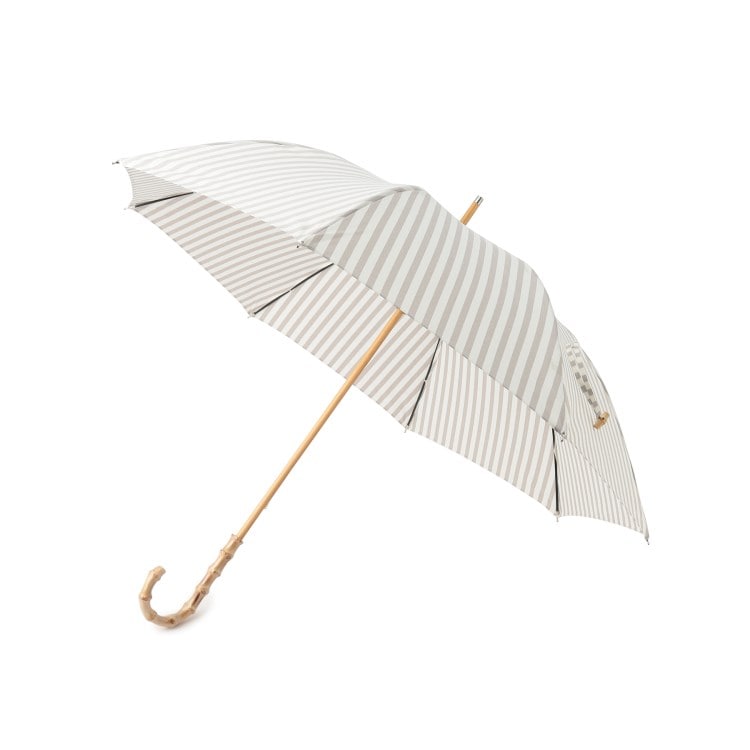 オーバー タッシェ(Ober Tashe)の紫外線遮蔽率90％以上 晴雨兼用 日傘 長傘 UVカット 紫外線対策 熱中症対策 バンブーハンドル ボーダー傘 Plain Color ＆ Stripe 長傘